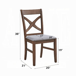 English Elm Set of 2 Rustic Cross-Back Dining Chairs with Padded Seat Cushions Brown Finish 20"W x 38"H B2741P328585