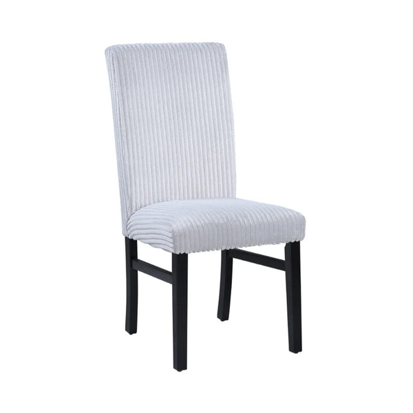 English Elm Ticy Upholstered Dining Side Chairs Set of 2 Gray Fabric Curved Back Tapered Legs B056P417081