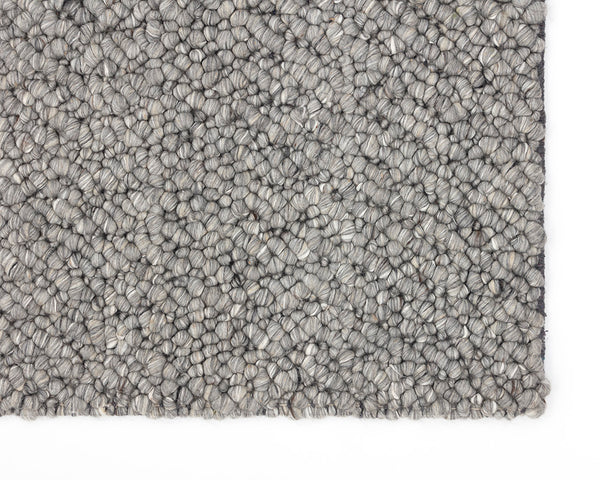 Sunpan Umea Hand-Woven Rug - Luxurious Artisanal Design with Eco-Friendly Wool for a Cozy Contemporary Home Silver