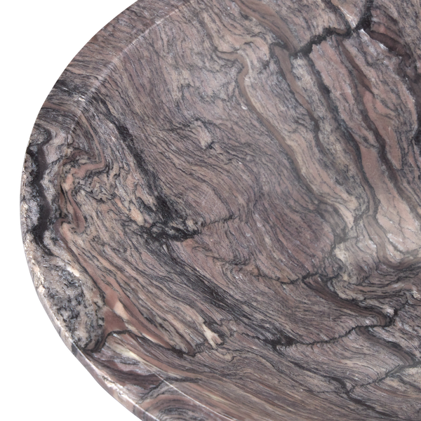 Lubo Breccia Marble Bowl - Elegant Swirling Design Perfect for Decor or Fruit Display in Style