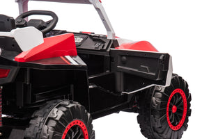 English Elm 24v Two Seater Kids Utv 800w 4x4 Off Road Ride on with Full Suspension Remote White+Red W1620P328746