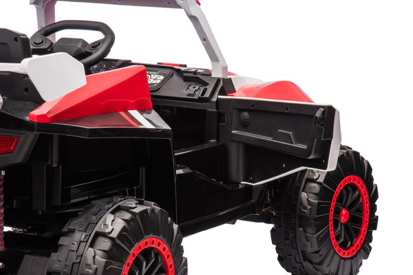 English Elm 24v Two Seater Kids Utv 800w 4x4 Off Road Ride on with Full Suspension Remote White+Red W1620P328746