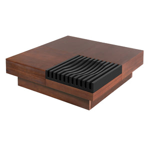 English Elm Christopher Knight Home® - ITALIAN Acacia Wood Retro Coffee Table with Storage Compartments, Brown & Black Midcentury Charm N770P270584B