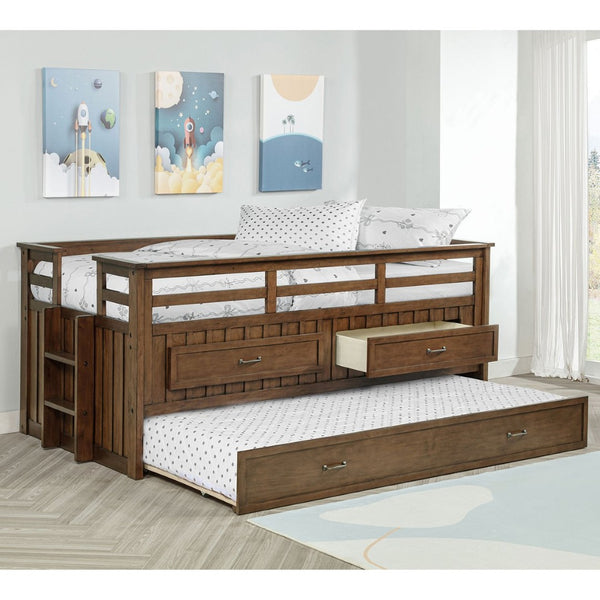 English Elm Starboard Twin Storage Bed with Trundle Pine Frame Cabin Style Kids Room B062S01721