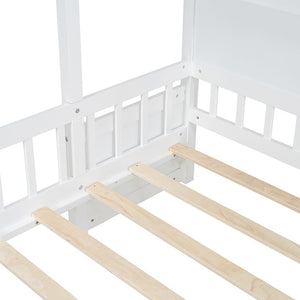 English Elm Twin House Bed Frame with Sofa Seating Led Lighting Drawers and Wireless Charging LP000521AAK-1