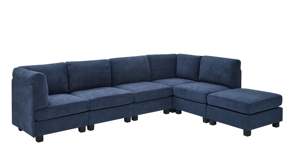 English Elm Faux Leather Modular Sectional Sofa Reconfigurable Pu Upholstery Living Room B2748S00180