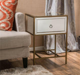 Christopher Knight Home® - Noble House - Inka Mirrored Gold 1 Drawer Side Table