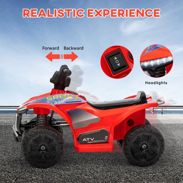 English Elm Qaba 6v Battery Powered Kids Atv Ride on Four Wheeler with Music Ages 2 to 6 Red W2225P249800
