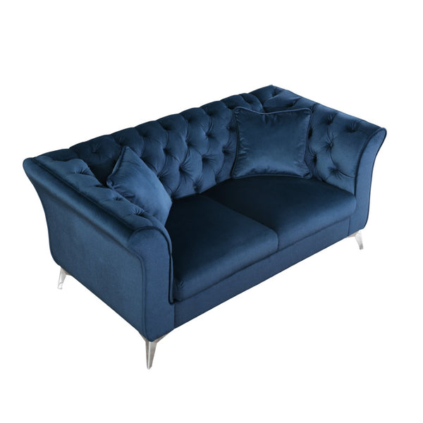 English Elm 102 Inch Linen Modular Sectional Sofa with Hidden Storage and Cloud Cushion Comfort Dark Blue W1099S00171