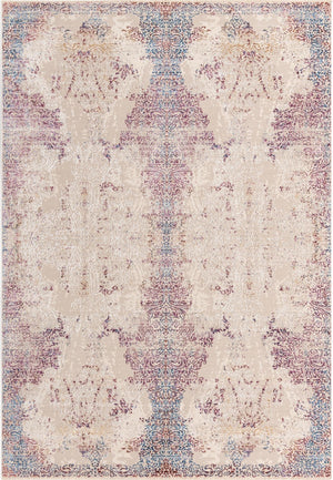 Unique Loom Deepa Babble Machine Made Abstract Rug Ivory, Blue/Ivory/Gold/Light Blue/Purple 6' 1" x 8' 10"