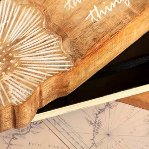 English Elm Enjoy Little Things Handcrafted Wood Sign - Natural Whitewash Inspirational Wall Décor, 10"x4.5" B346P336775