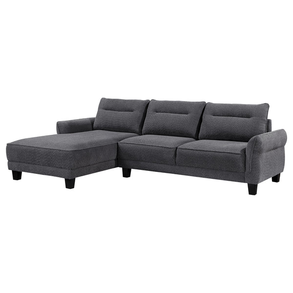 English Elm Verona Modern Grey Loose Back Sectional Sofa with Chaise, Solid Wood Frame, Pocket Coil Comfort B062S01242