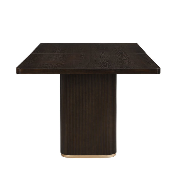 English Elm Christopher Knight Home® - 84" Rectangular Dining Table - Dark Brown Solid Wood & Mdf, Seats 6-8, Easy Assembly & Care N771P296162B_N771P296163B