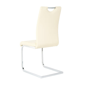English Elm Modern Pu Upholstered Dining Chairs with Polished Metal Legs Ergonomic Set of 2 W210P164982