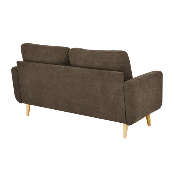 English Elm 67.7" Tufted Button Mid-century Loveseat with Splayed Wood Legs for Living Rooms Brown B355P428574