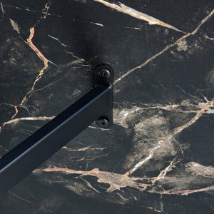 English Elm Table Modern Black Marble Mdf Dining Set With 4 Ergonomic Light Gray Chairs For Stylish Spaces W1151S02527-GIGA