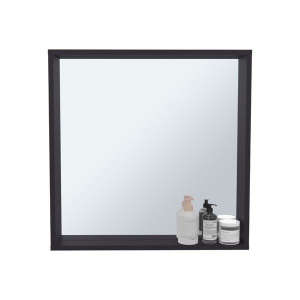 English Elm Fm Furniture Wall Mounted Bathroom Mirror Cabinet Wenge Finish with Interior Shelving B128P473989