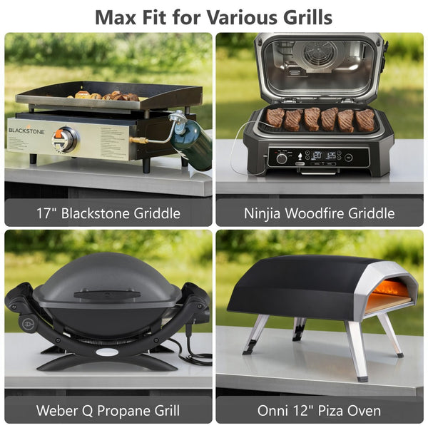 English Elm K&k Outdoor Rolling Kitchen Island Fir Wood Stainless Steel Top with Foldable Prep Station Black N707P370276B