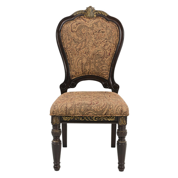 English Elm Traditional Russian Hill Armchairs Set of 2 with Gold Tipped Finish, Jacquard Upholstery, Elegant Dining Seating Cherry 45.5 L x 22 W x 14.75 H B011P321314