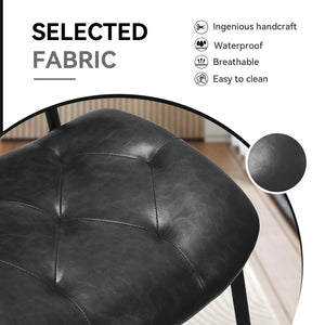 English Elm Dining Chairs Set Of 2 - Ergonomic Black Pu Leather, Thick Cushioned Modern Side Chairs For Comfort T3950P394501