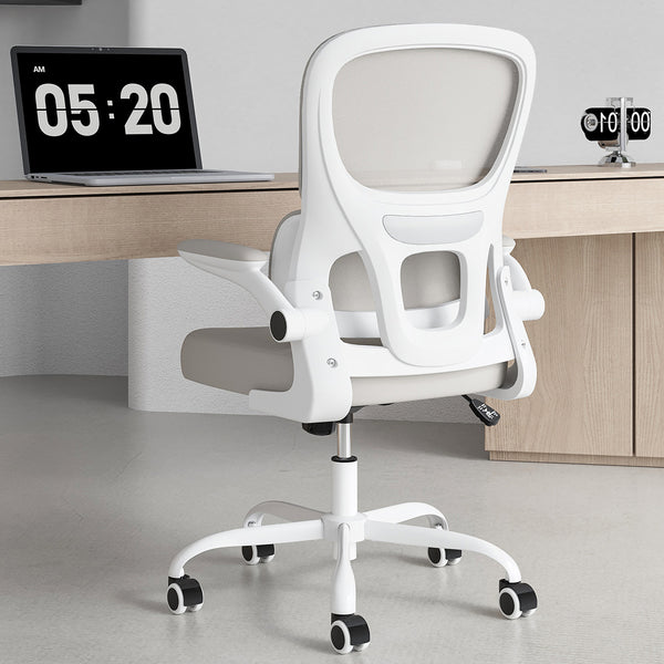 English Elm Soohow Mesh Ergonomic Office Chair with Lumbar Support, Flip Armrests, Breathable Comfort & Tilt Adjustability khaki,White T3623P380877