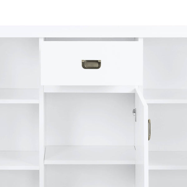 English Elm White High Gloss 3-Door Storage Server With Drawer – Modern Organization For Bedroom Or Living Area B062P209325-GIGA