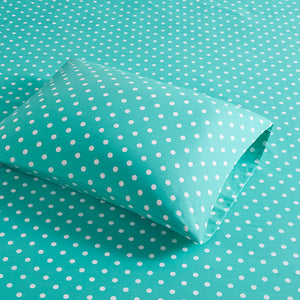 JLA Home Mi Zone - Printed Polka Dot 100% Cotton Percale Sheet Set for Kids — OEKO‑TEX Certified, Breathable, Durable MZ20-496
