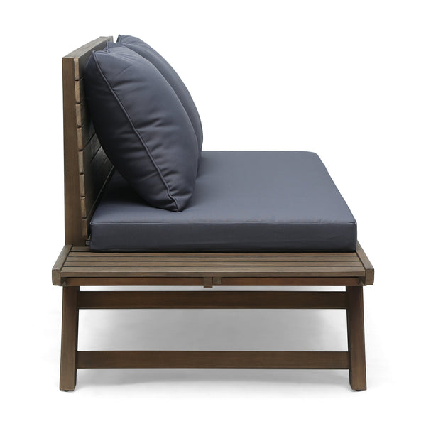 English Elm Christopher Knight Home® - SEDONA Acacia Wood Loveseat with Water-Resistant Cushions and Wide Seat Panel for Outdoor Comfort DARK GREY 68.5 L x 32 W x 11.25 H 63745.00DGRY
