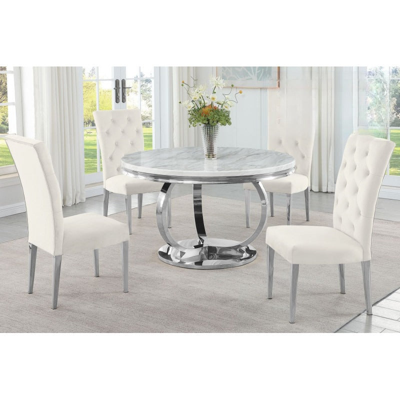 English Elm Modern Velvet Dining Chair Set Of 2 - Chic Tufted Accent Chairs With Chrome Legs For Stylish Comfort B011P353126