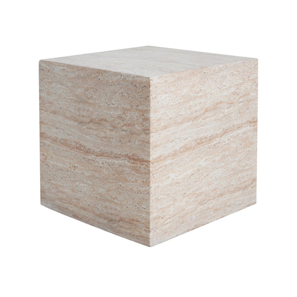 English Elm Christopher Knight Home® - Outdoor/Indoor Square Travertine Side Table - Lightweight Concrete With Modern Cube Design For Versatile Use N773P253774Z