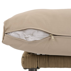 English Elm K&K 6-Pers Diamond Weave Patio Sectional Set with Thick Cushions, Extendable Ice Coffee Table, UV-Resistant Wicker Khaki+Brown N707S000013K