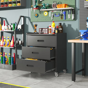 English Elm Heavy-duty Rolling Steel Tool Cabinet 3 Drawer Garage Organizer with Locking Casters T2398P242683
