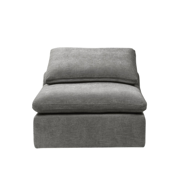 English Elm Naveen Gray Linen Modular Sectional Sofa with Ottoman — Customizable 7-Piece, Plush Foam Seats, Wooden Frame Comfort B2726S00084