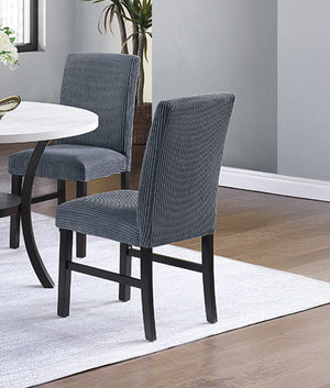 English Elm Dark Gray Corduroy 2pc Dining Chairs Set – Modern Upholstered Padded Side Chairs with Curved Legs, Sturdy Design B011P334821