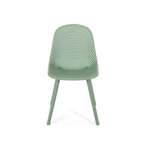 English Elm Christopher Knight Home® - POSEY Chair - Weather-Resistant Polypropylene Outdoor Dining Chair with Perforated Diamond Mesh Design for Durable Style Green 27.5 L x 21.5 W x 20.2 H 69067.00GRN