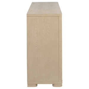 English Elm Mirador Six Drawer Elm Veneer Dresser with Brushed Nickel Pulls for Modern Bedrooms B062P447745