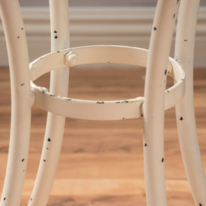 English Elm Christopher Knight Home® - COLMAR 3-Piece Metal Bistro Set for Patio — Weather-Resistant Iron Table & Stackable Armchairs, Slatted Design White 56558.00WHI