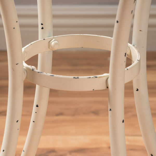 English Elm Christopher Knight Home® - COLMAR 3-Piece Metal Bistro Set for Patio — Weather-Resistant Iron Table & Stackable Armchairs, Slatted Design White 56558.00WHI