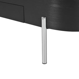 English Elm VIBE 47.2" Oval Lift-Top Coffee Table with Hydraulic Lift, Hidden Storage, Rotating Tray, Modern Design Black N724P228920B