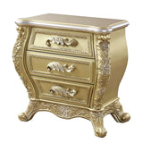 English Elm Gold 3-Drawer Nightstand