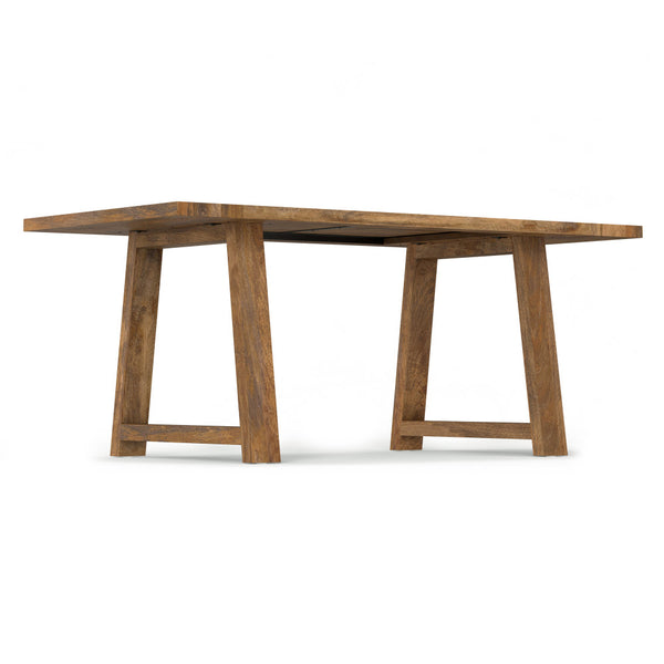 English Elm Whitley Solid Mango 72" Farmhouse Dining Table in Burnt Wax — Trestle Base, Durable Low‑VOC Finish B136P203496