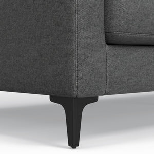 English Elm Ava 90" Mid-Century Sofa with Ottoman Set — Eco Performance Fabric, Feather-Top Cushions, Sturdy Frame Dark Gray B136P199235