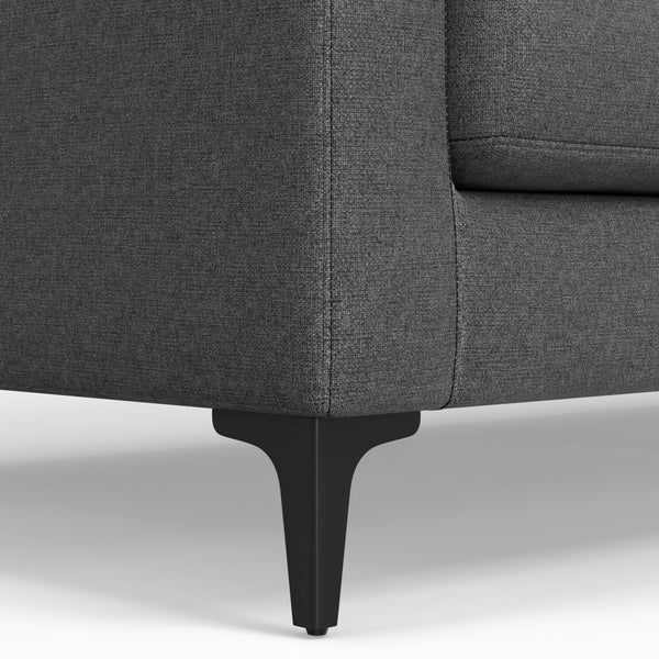 English Elm Ava 90" Mid-Century Sofa with Ottoman Set — Eco Performance Fabric, Feather-Top Cushions, Sturdy Frame Dark Gray B136P199235