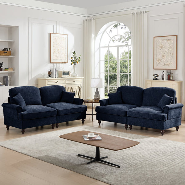 English Elm Classic 2-Piece Modular Sofa Set In Elegant Blue - Versatile, Stylish, And Comfortable For Any Space W3041S00254