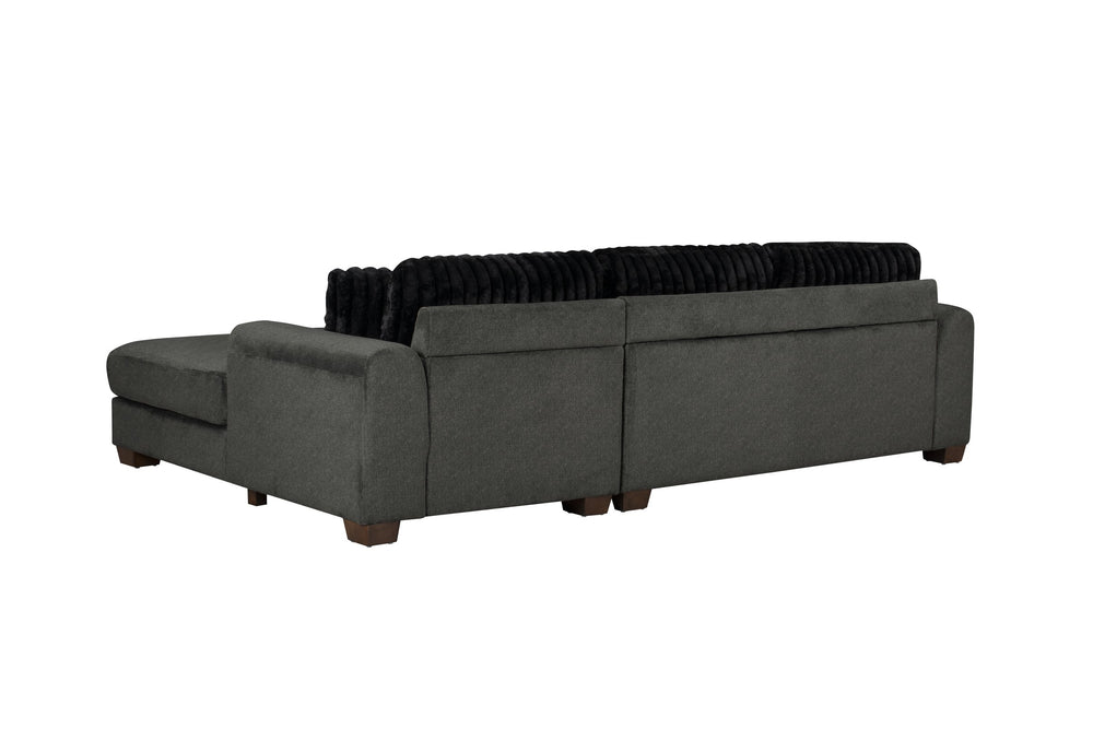 English Elm Modern Reversible Sectional with Corner Block Frame, Plush Foam Cushions, Easy Assembly, 87" x 59" Dark Gray 87.8 L x 36.22 W x 30 H B011P293572