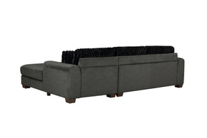 English Elm Modern Reversible Sectional with Corner Block Frame, Plush Foam Cushions, Easy Assembly, 87" x 59" Dark Gray 87.8 L x 36.22 W x 30 H B011P293572
