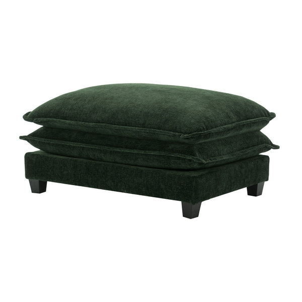 English Elm 111" Sectional Sofa Chenille Upholstered with Removable Ottoman, USB Ports, Cup Holders & Storage Box Green N719S001480F