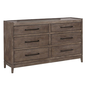 English Elm Montrose Six Drawer Dresser Poplar and Birch Build with Forged Iron Hardware B108P481213