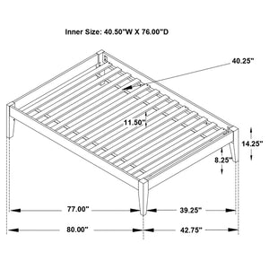English Elm Spivey Black Twin Platform Bed with Low-Profile Frame, Sturdy Slatted Support, Modern Sleek Design B062S00859