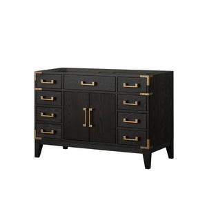 English Elm Black Oak Single Bath Vanity - 48" Modern Design With Soft-Close Drawers & Ample Storage Space B2731P260921